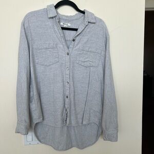 Madewell light gray flannel shirt
